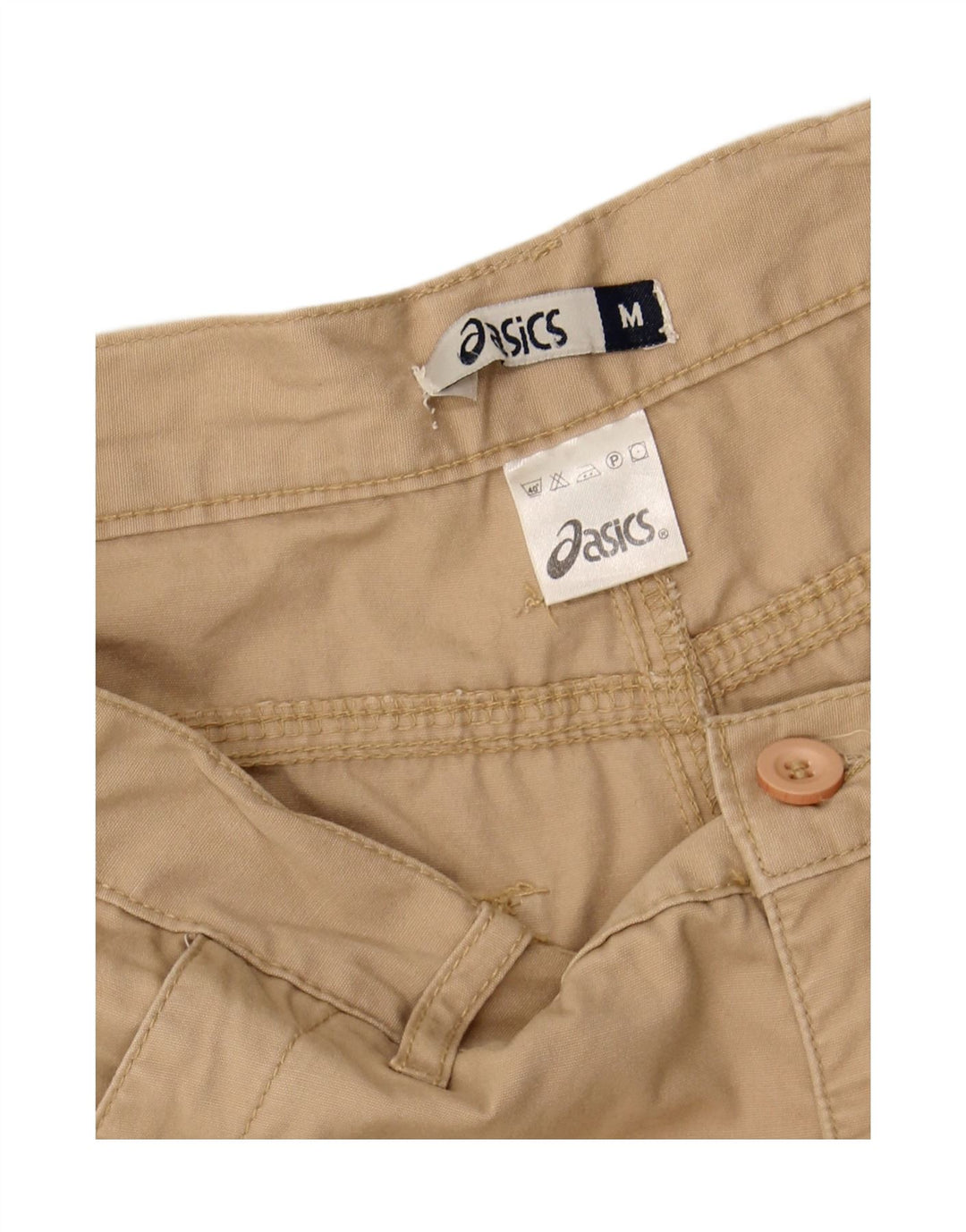 ASICS Mens Cargo Shorts Medium W32 Beige Cotton