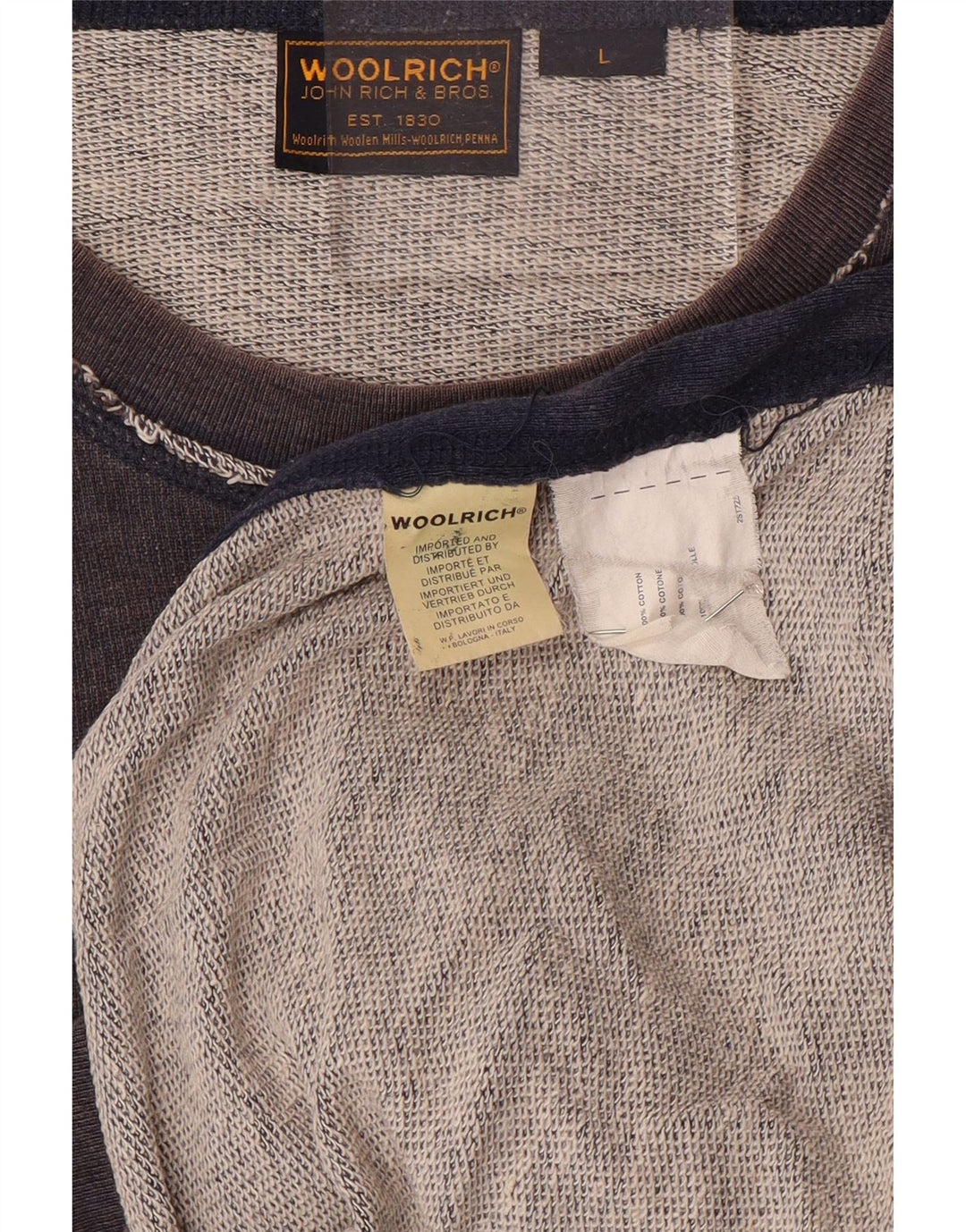 Мужской свитшот с рисунком Woolrich, большой темно-синий хлопковый джемпер