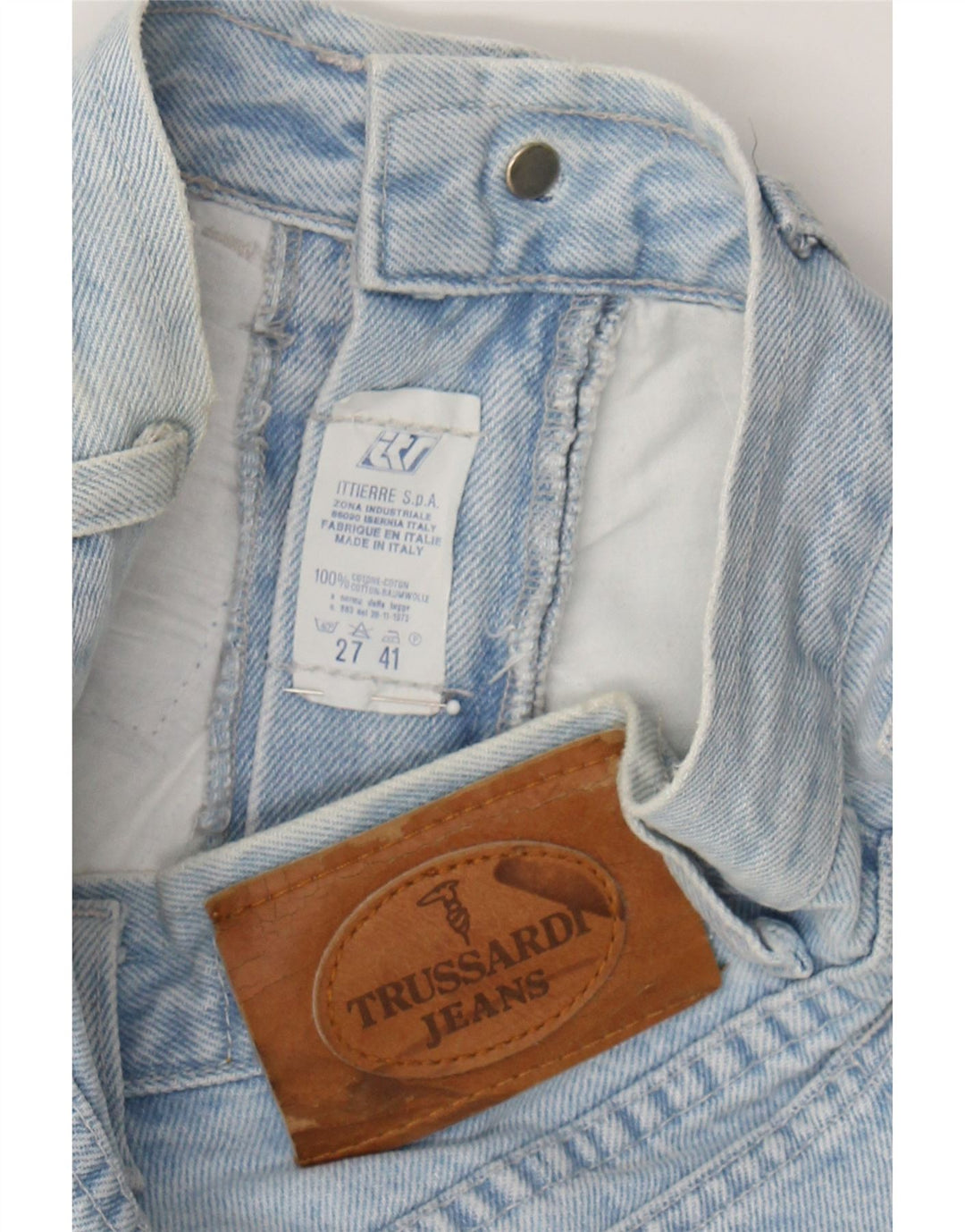 TRUSSARDI Womens Tapered Jeans W27 L29 Blue Vintage Trussardi and Second-Hand Trussardi from Messina Hembry 