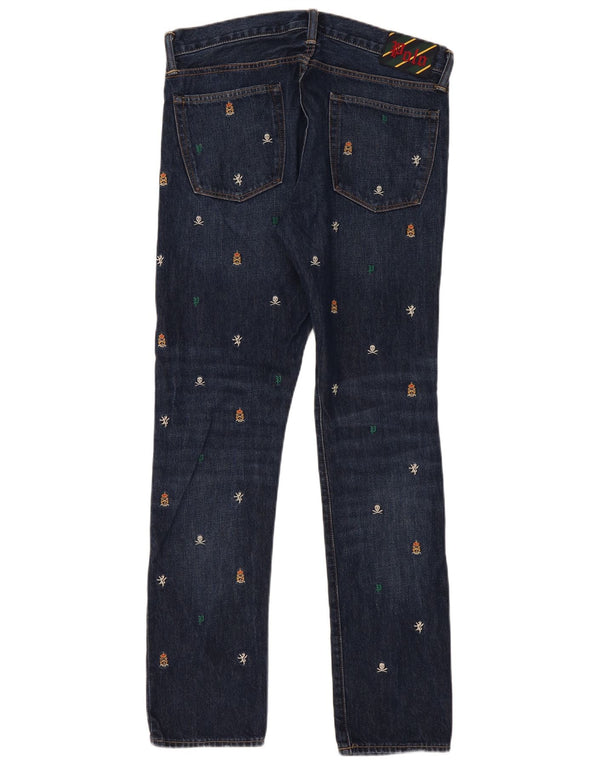 Женские узкие джинсы Polo Ralph Lauren W32 L32, темно-синие, пятнистый хлопок