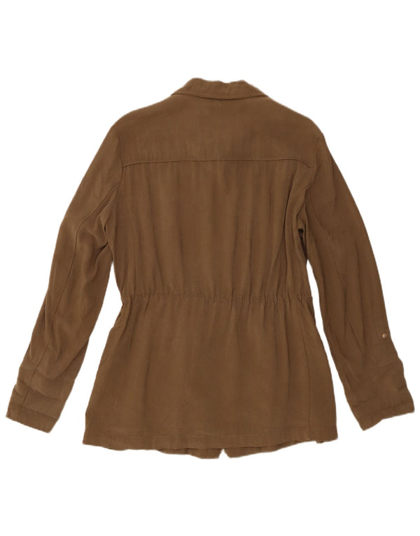 Женский бомбер Zara UK 14, средний хаки, вискоза