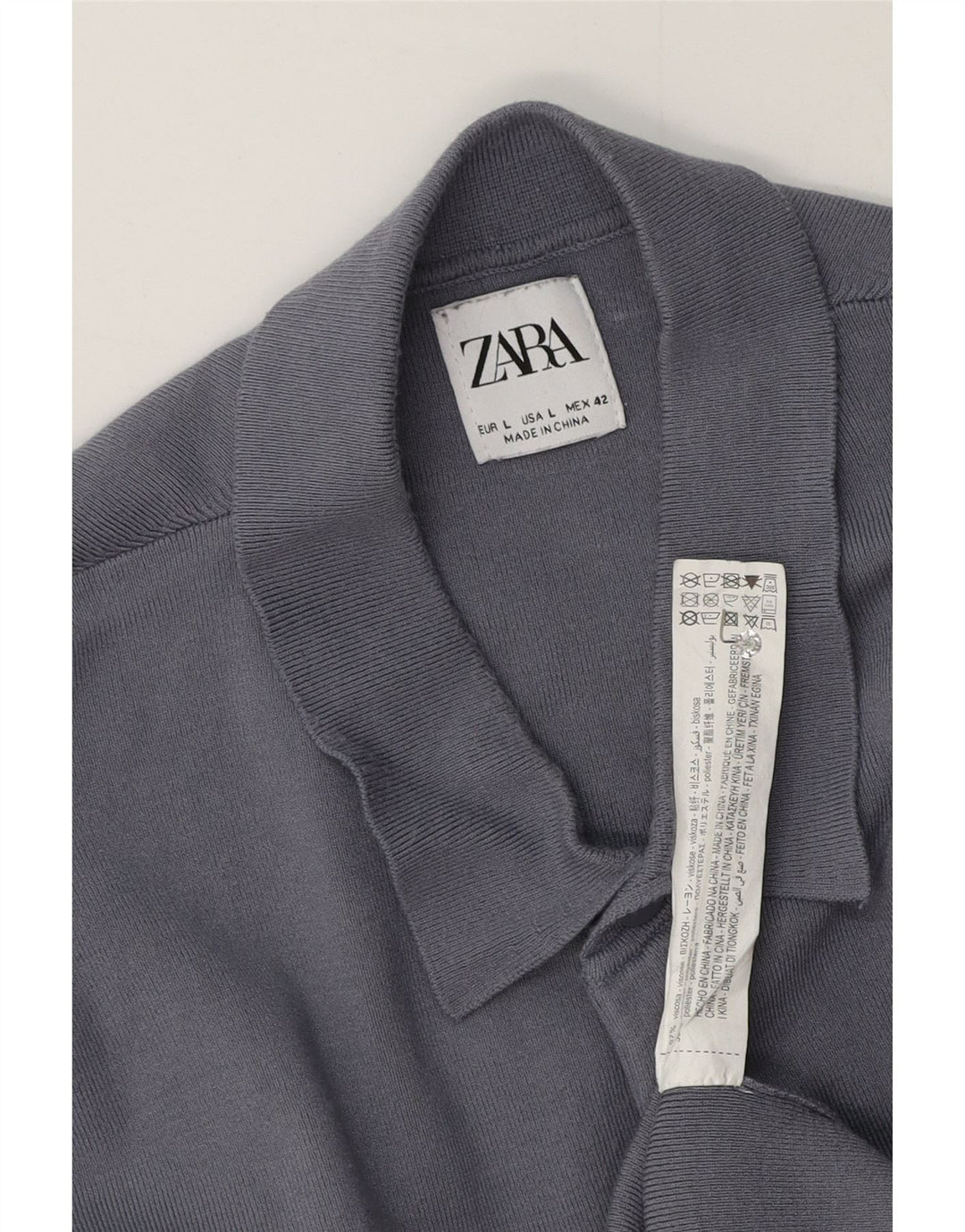 Мужская рубашка-поло Zara, большая серая вискоза