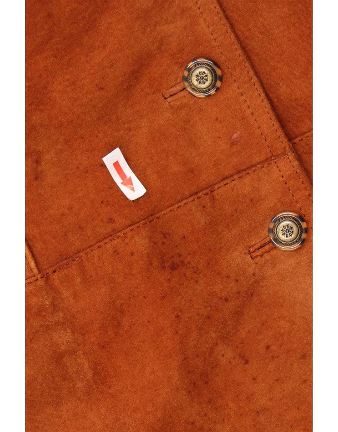 ВИНТАЖНЫЙ женский замшевый жилет UK 24 4XL коричневый кожаный