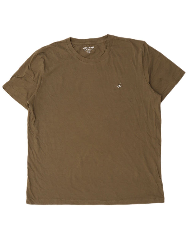 Мужская футболка Jack & Jones Top XL Хаки Хлопок