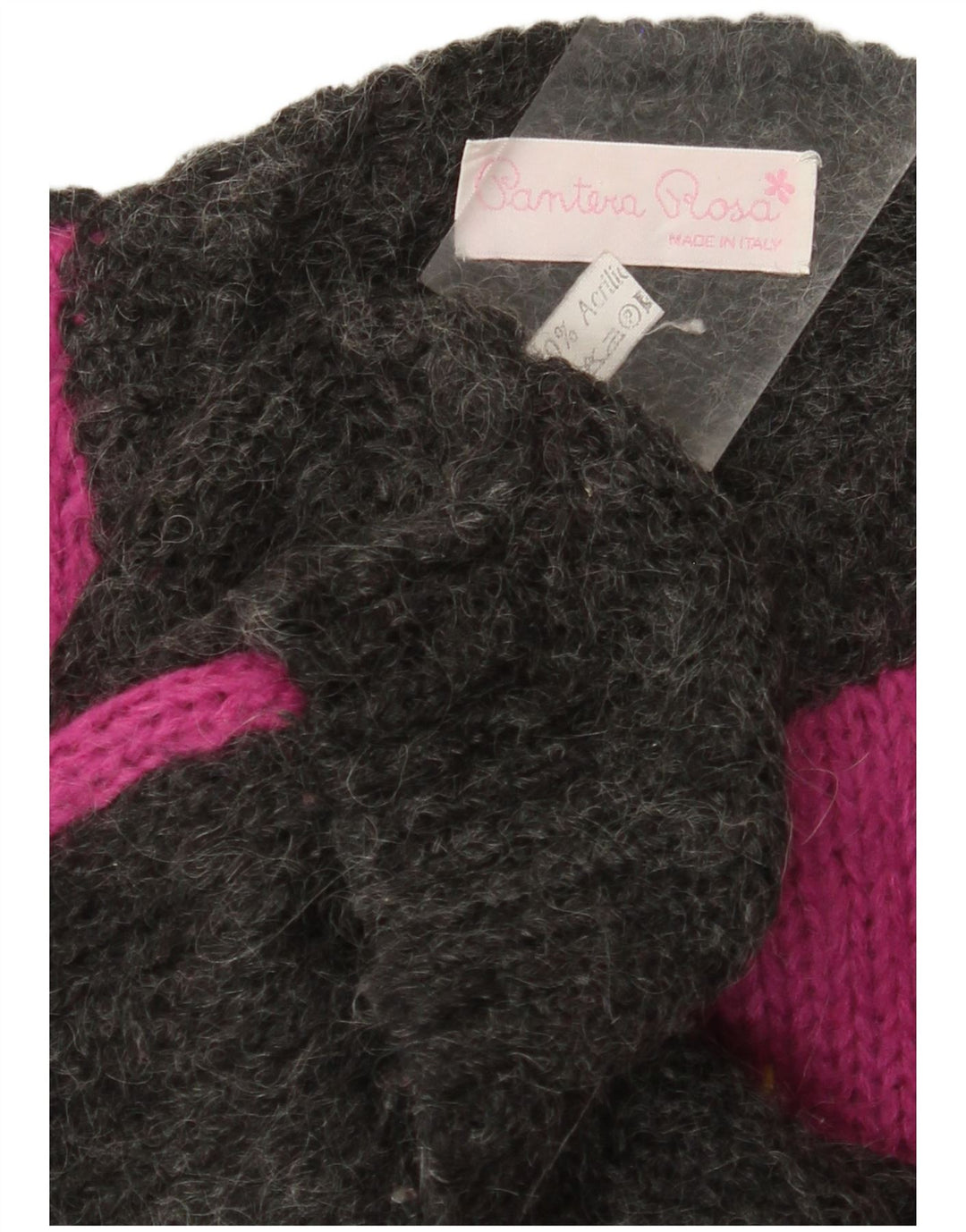 ВИНТАЖНЫЙ женский джемпер с круглым вырезом, Великобритания, 14, большой серый цвет с цветными блоками