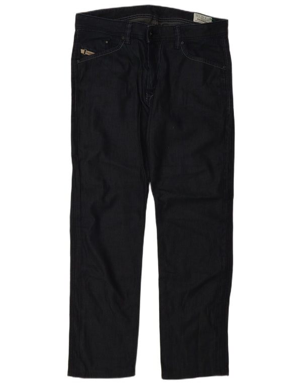 Мужские прямые джинсы Diesel W32 L30 темно-синие дизайнерские из хлопка