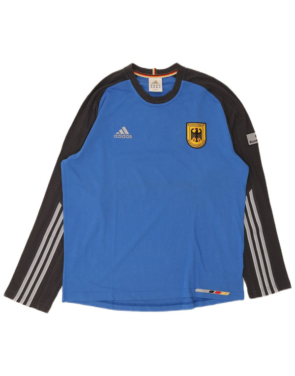Мужской топ Adidas Deutshland с длинным рукавом с рисунком, Великобритания 44/46, большой синий