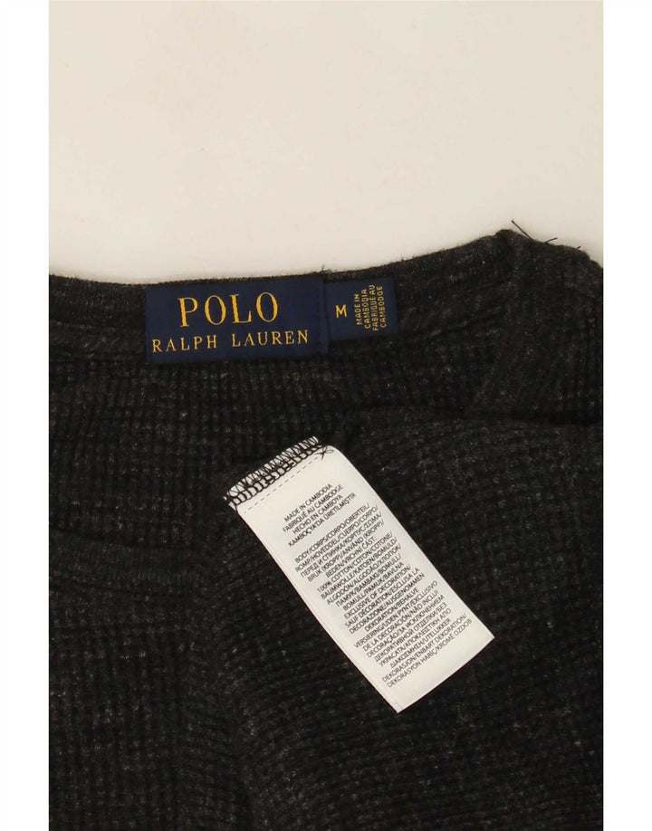 Мужской топ Polo Ralph Lauren из хлопка с длинными рукавами среднего серого цвета в крапинку