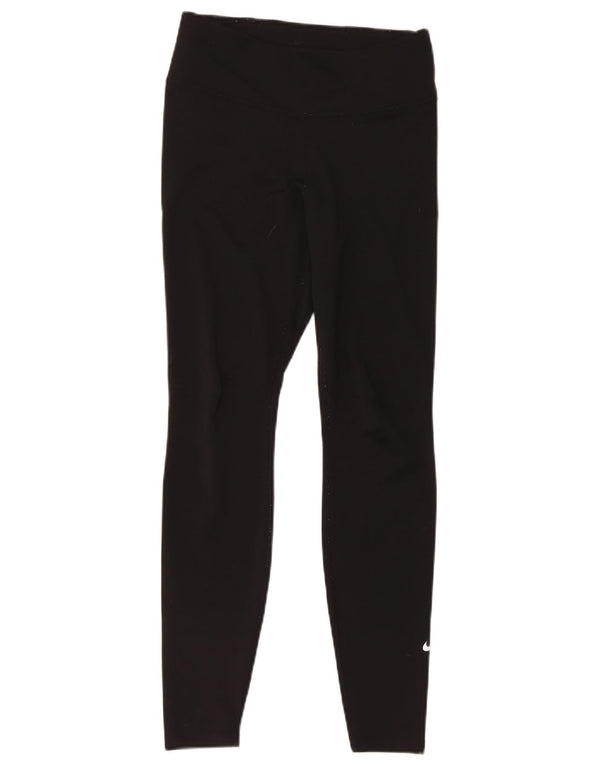 Женские леггинсы Nike Dri Fit UK 14, средний черный полиэстер
