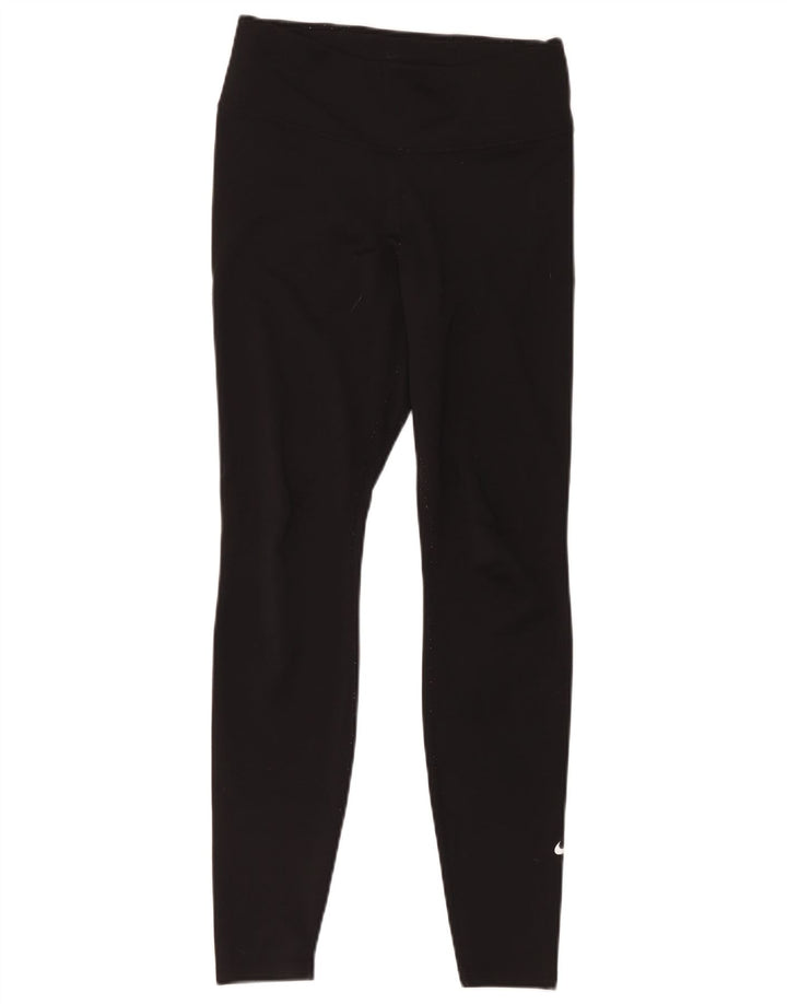 Женские леггинсы Nike Dri Fit UK 14, средний черный полиэстер
