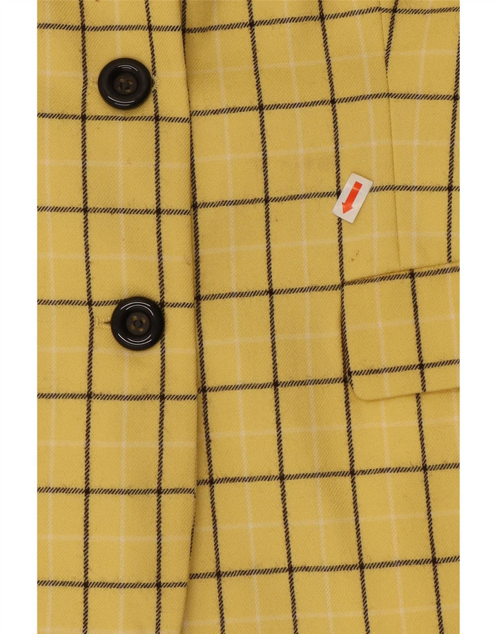 Женский пиджак на трех пуговицах Oliver By Valentino IT 46, большая желтая клетка