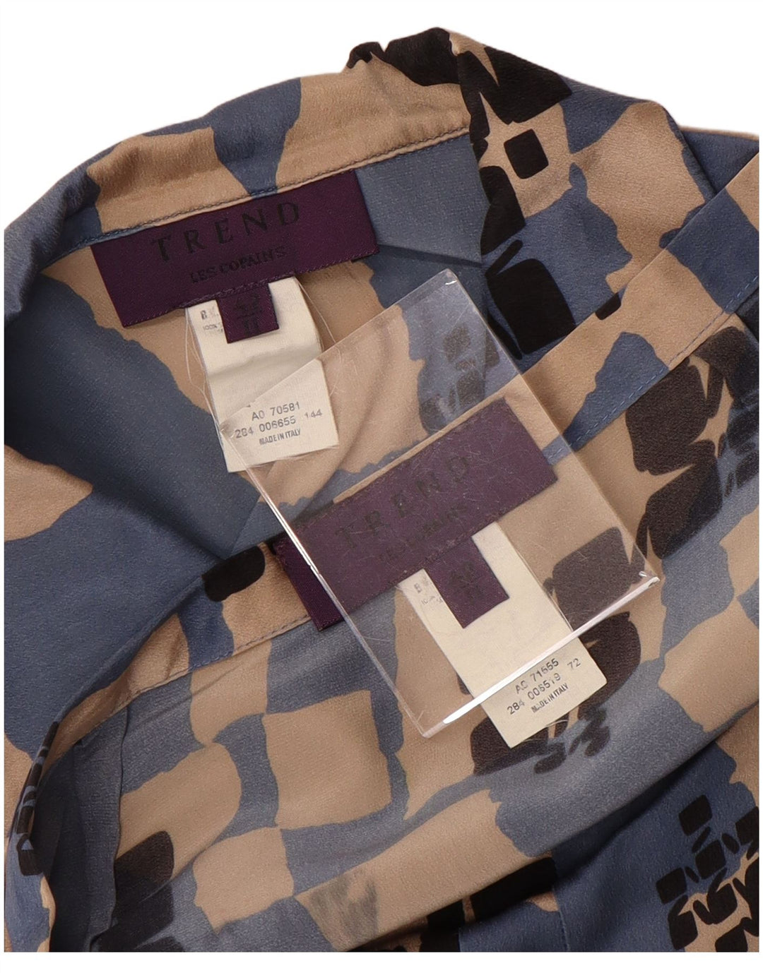 LES COPAINS Женская юбка из 2 предметов IT 42 Medium W28 Синий геометрический шелк