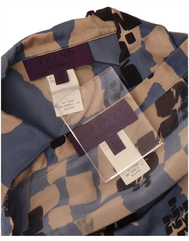 LES COPAINS Женская юбка из 2 предметов IT 42 Medium W28 Синий геометрический шелк