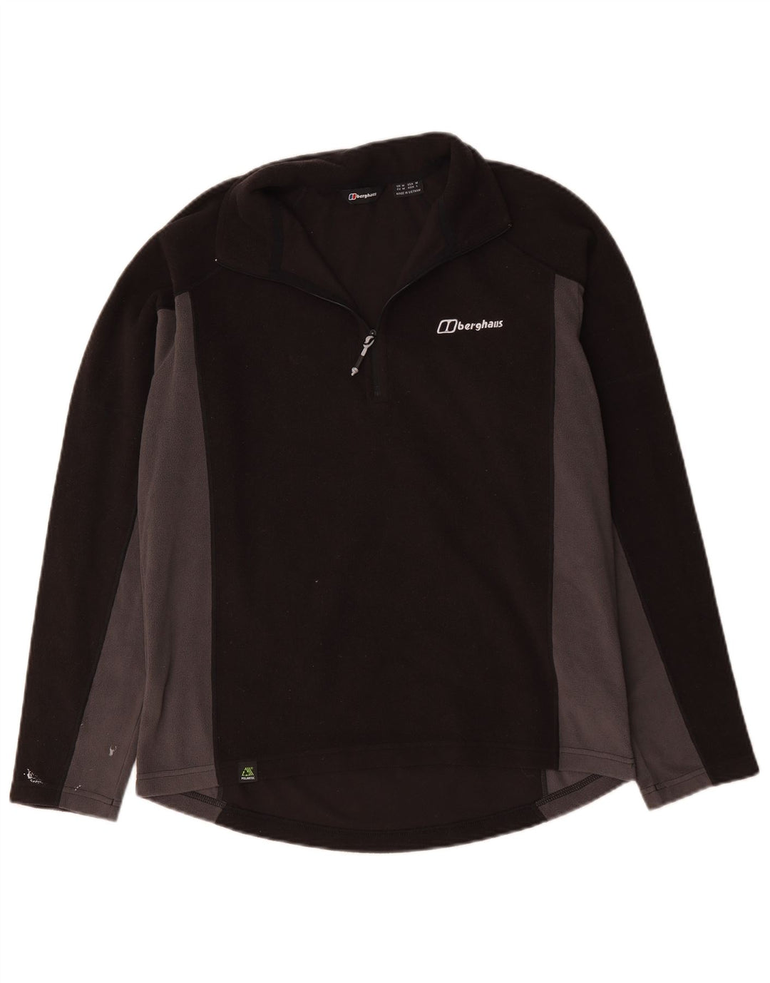 Berghaus Мужской флисовый джемпер с воротником на молнии, средний черный, полиэстер с цветными блоками