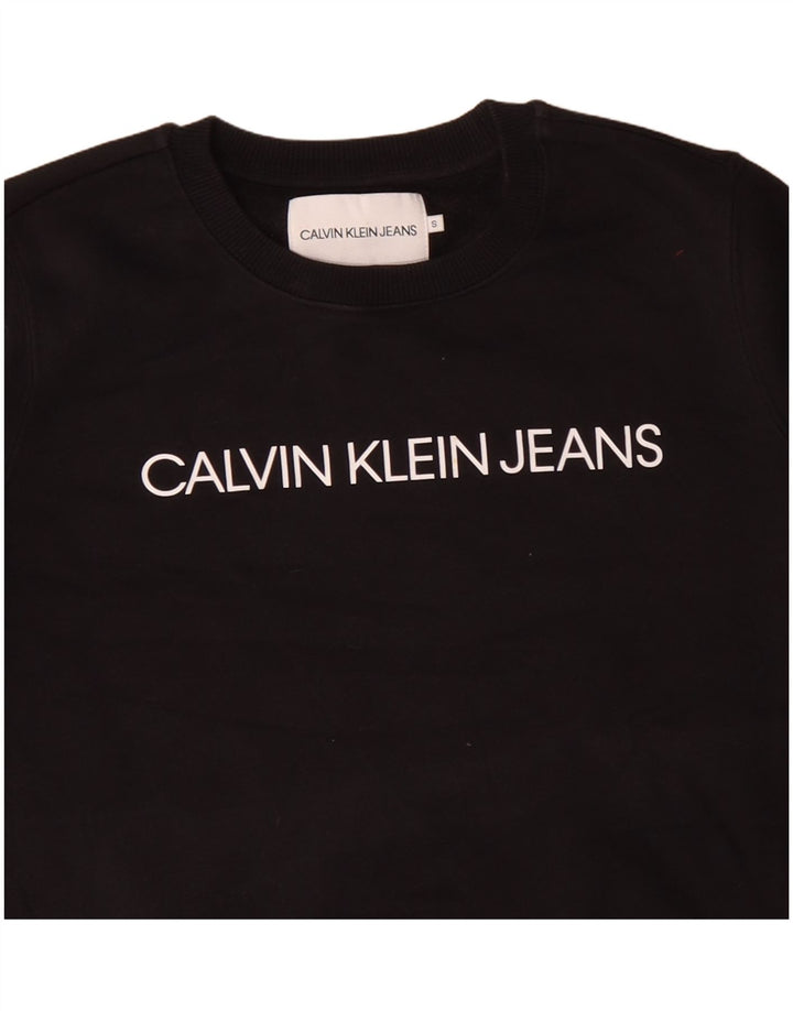CALVIN KLEIN JEANS Женский свитер-свитер оверсайз UK 10, маленький черный