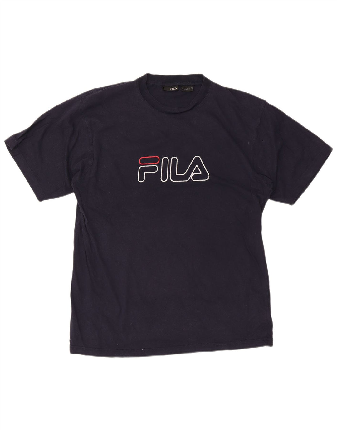 Мужская футболка с рисунком Fila, большая, темно-синяя