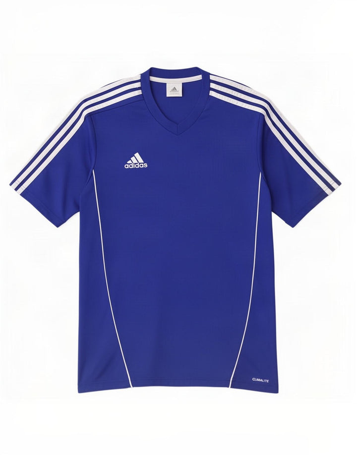 Мужская футболка Adidas Climalite, маленький синий полиэстер