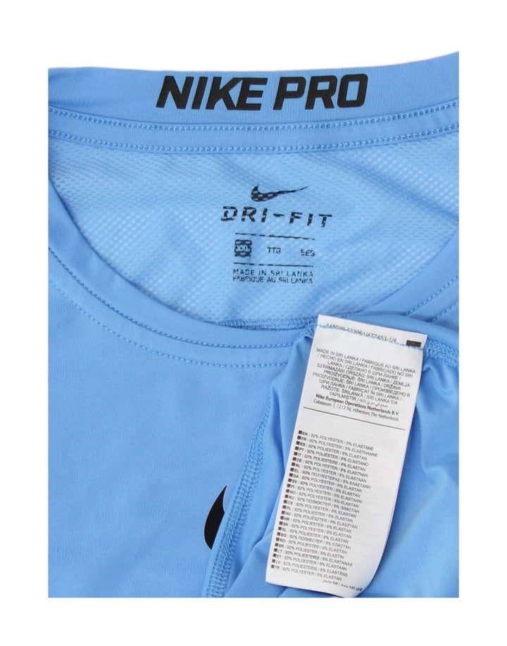 Мужской топ Nike Dri Fit с длинным рукавом 2XL, синий полиэстер