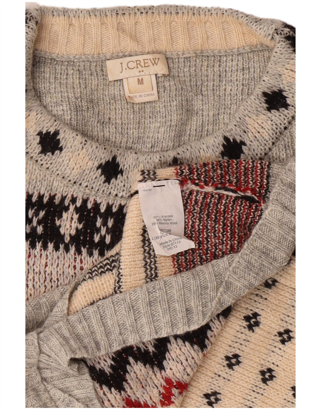 Женский джемпер с круглым вырезом J. CREW, Великобритания 12, средний серый цвет Fair Isle