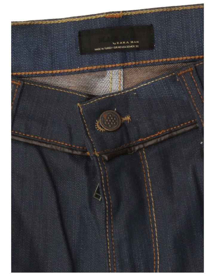 Мужские прямые джинсы Zara EU 42, большие W32 L32, темно-синие, хлопок