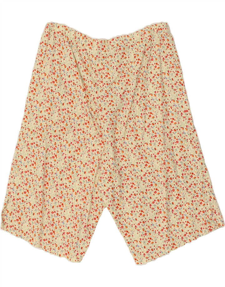 VINTAGE Womens Casual Shorts W34 Large Yellow Floral | Vintage Vintage | Thrift | Second-Hand Vintage | Used Clothing | Messina Hembry 