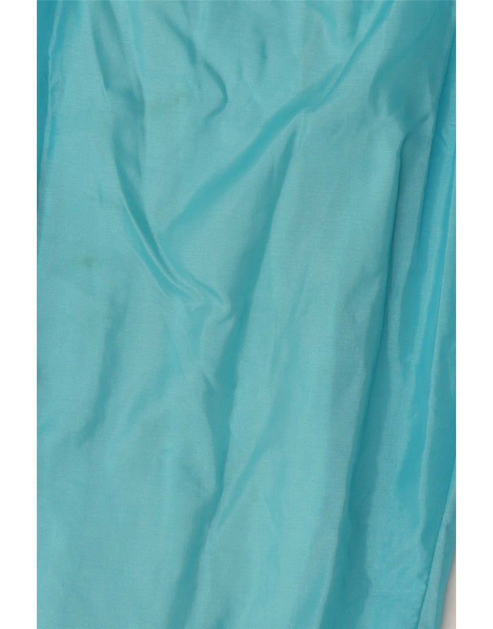 Винтажные женские спортивные брюки 2XL синие из полиамида с цветными блоками