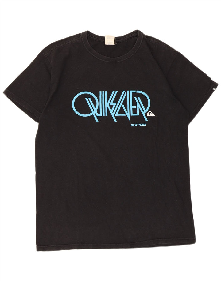 Мужская футболка Quiksilver с рисунком, черный хлопок, средний размер