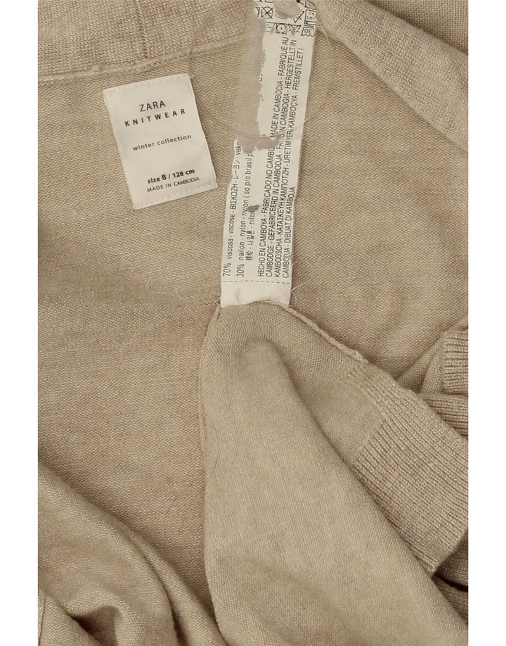 Женский открытый кардиган Zara UK 8, маленький размер, бежевый, вискоза
