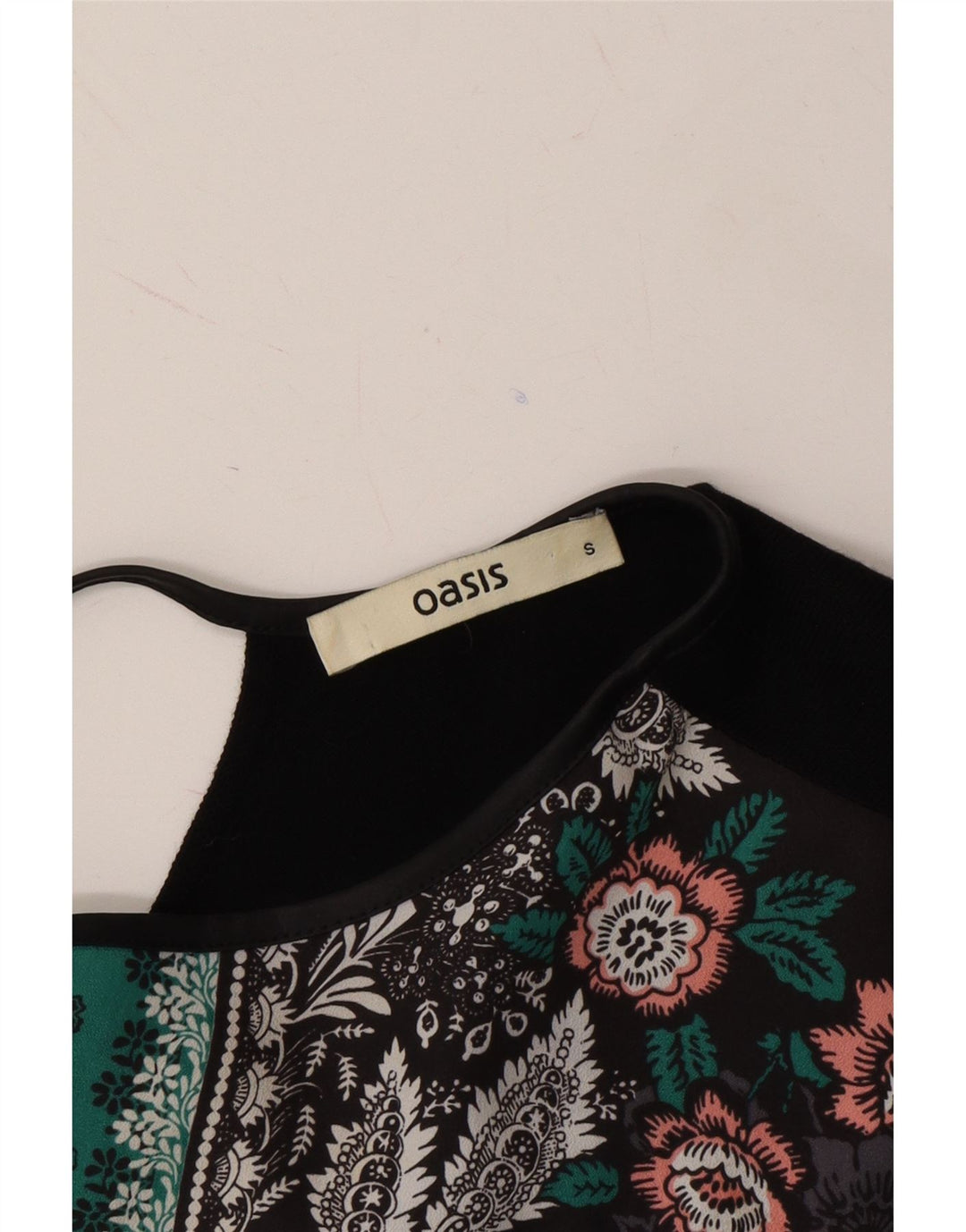 OASIS Womens Oversized Long Sleeve Blouse Top UK 10 Small Black Floral Vintage Oasis and Second-Hand Oasis from Messina Hembry 