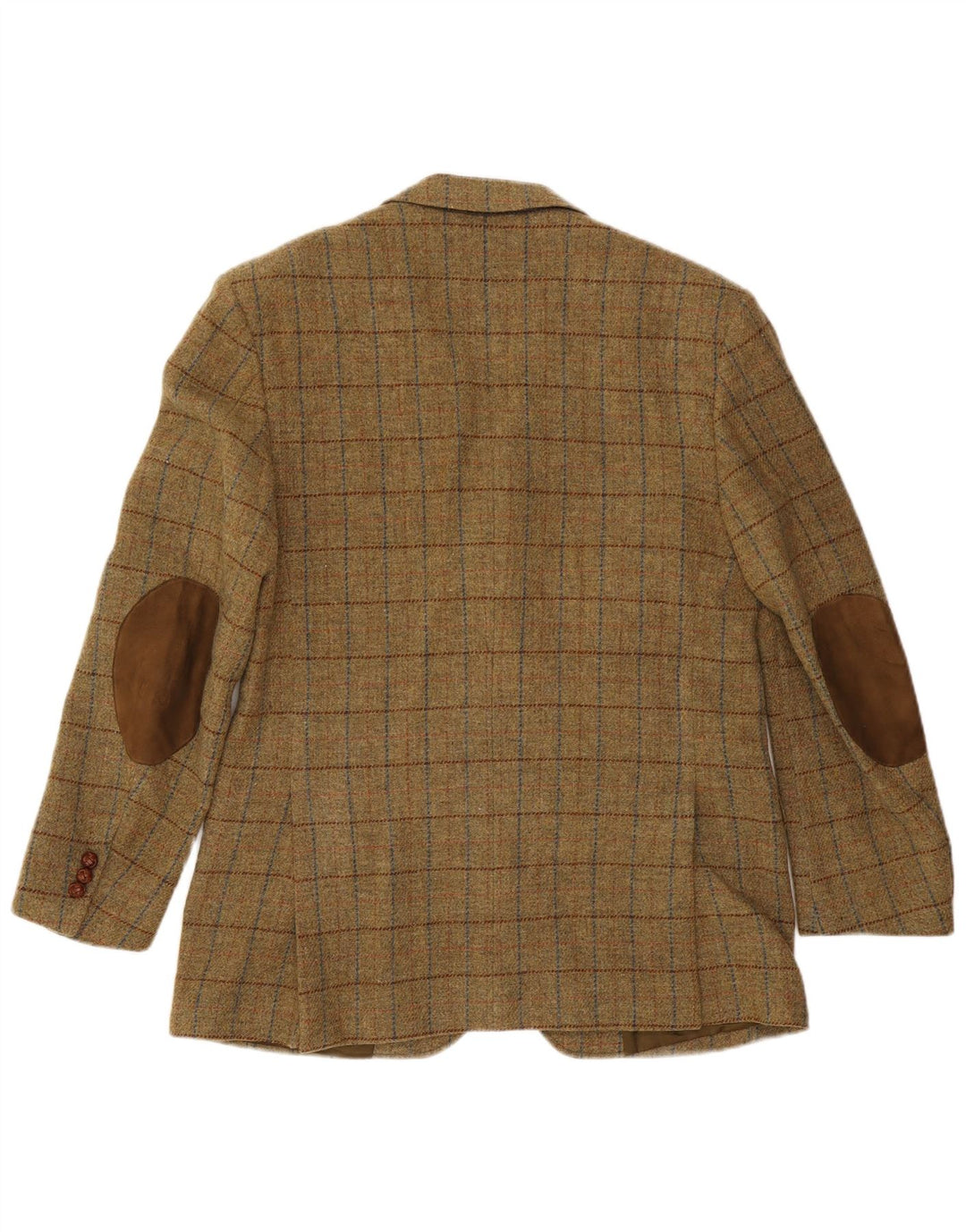 ВИНТАЖНЫЙ Мужской пиджак на 3 пуговицах IT 52 XL Хаки в клетку, шерсть