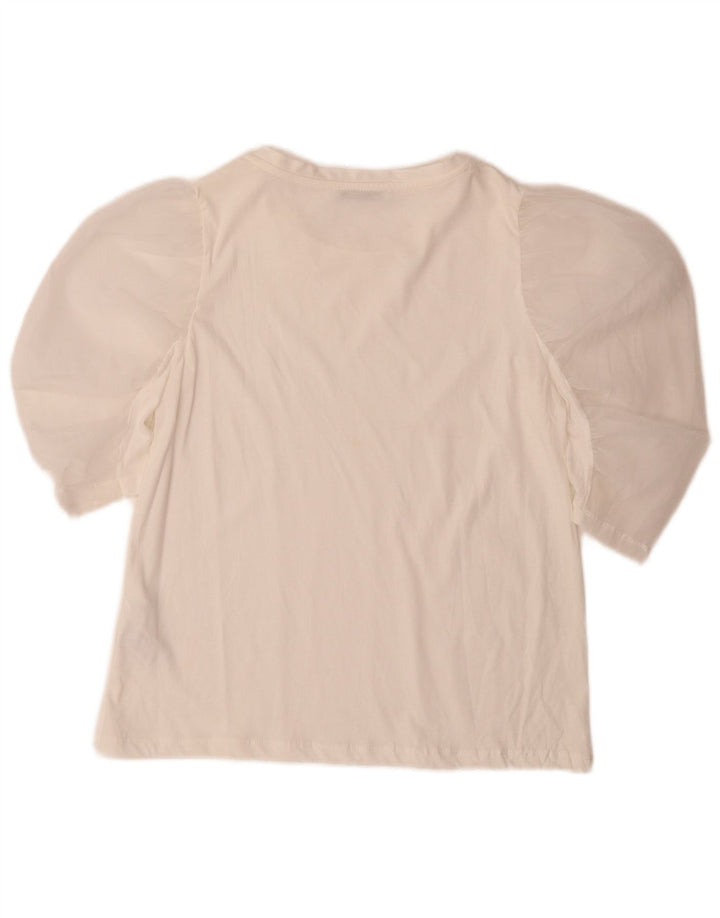 Женская блузка Zara Top UK 10, маленький размер, белый хлопок