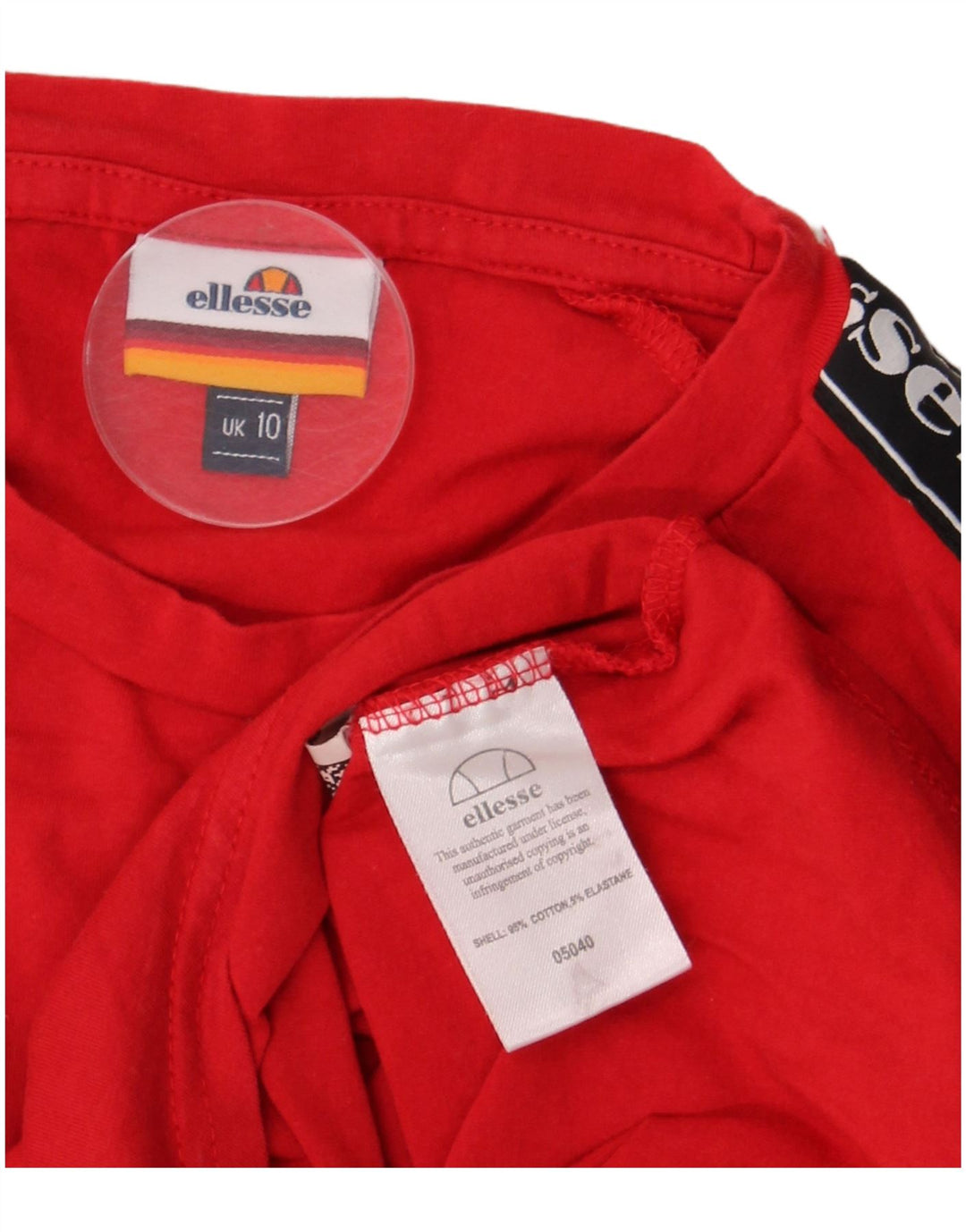 Женское боди Ellesse UK 10, маленький красный, хлопок с цветными блоками