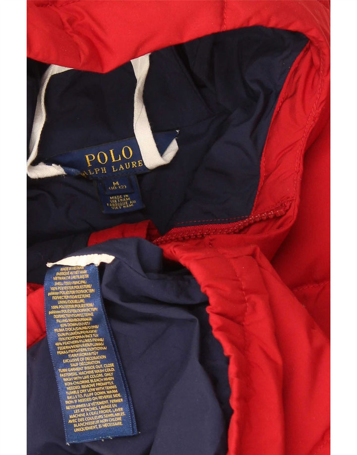 Утепленная куртка с капюшоном Polo Ralph Lauren для мальчиков 10–11 лет, средний красный