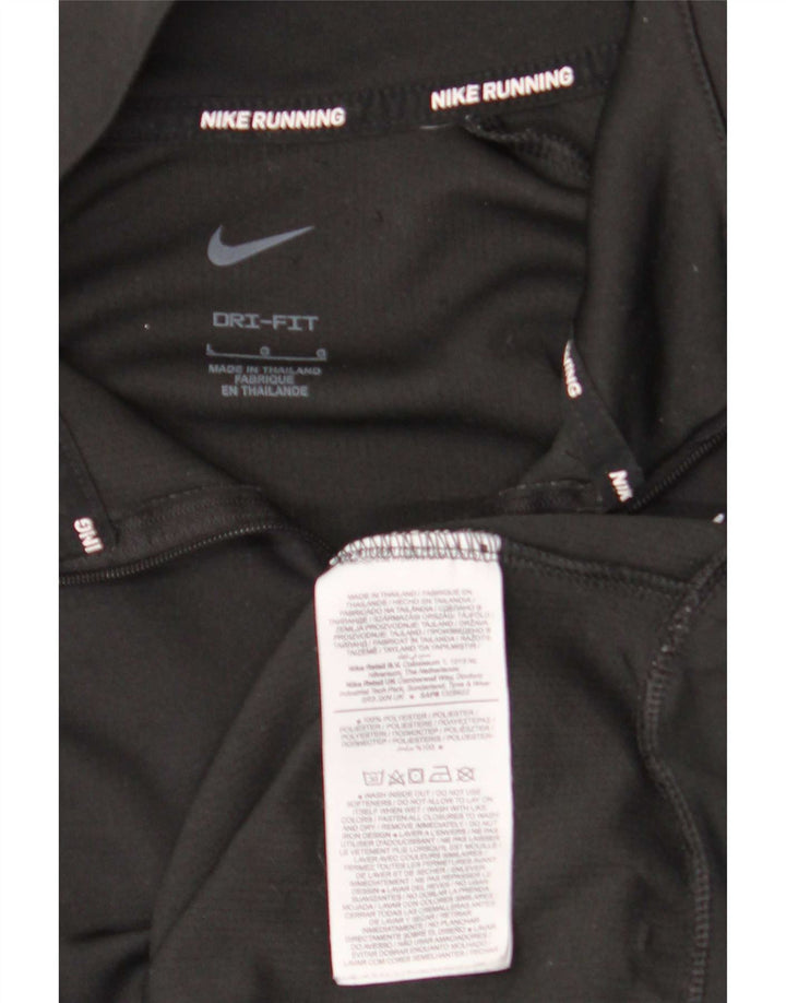 Женский свитер с воротником на молнии Nike Dri Fit UK 16, большой черный полиэстер