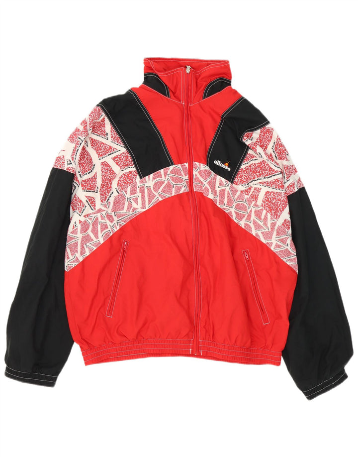 Мужской спортивный костюм Ellesse, верхняя куртка 2XL, красный полиэстер с цветными блоками