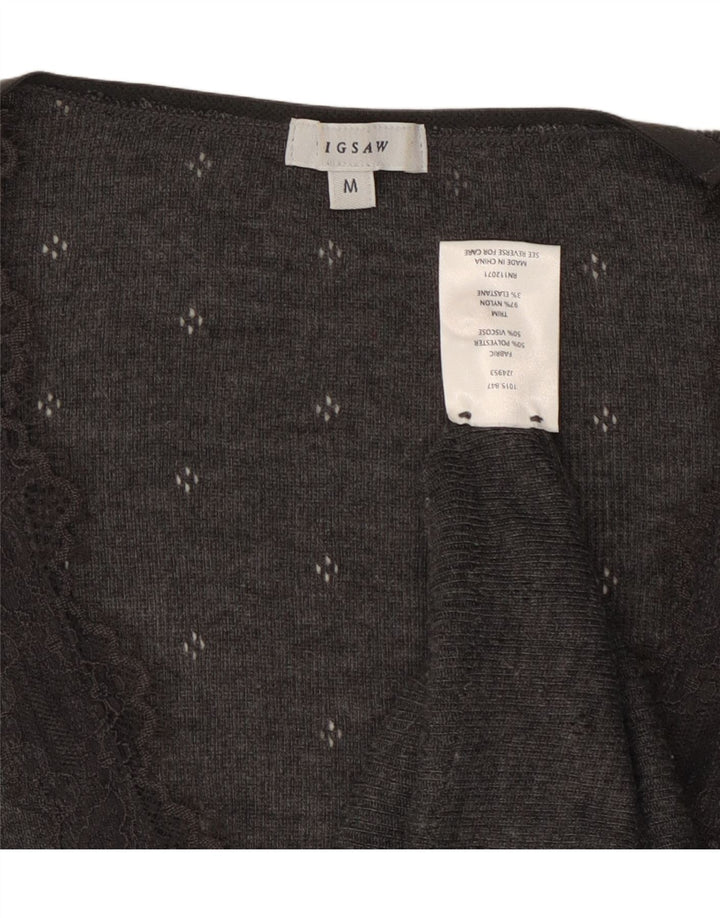 Женский кардиган JIGSAW UK 12, полиэстер среднего серого цвета
