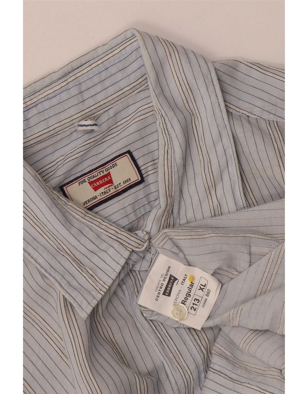 Carrera Мужская рубашка с коротким рукавом XL, синяя полоска, хлопок