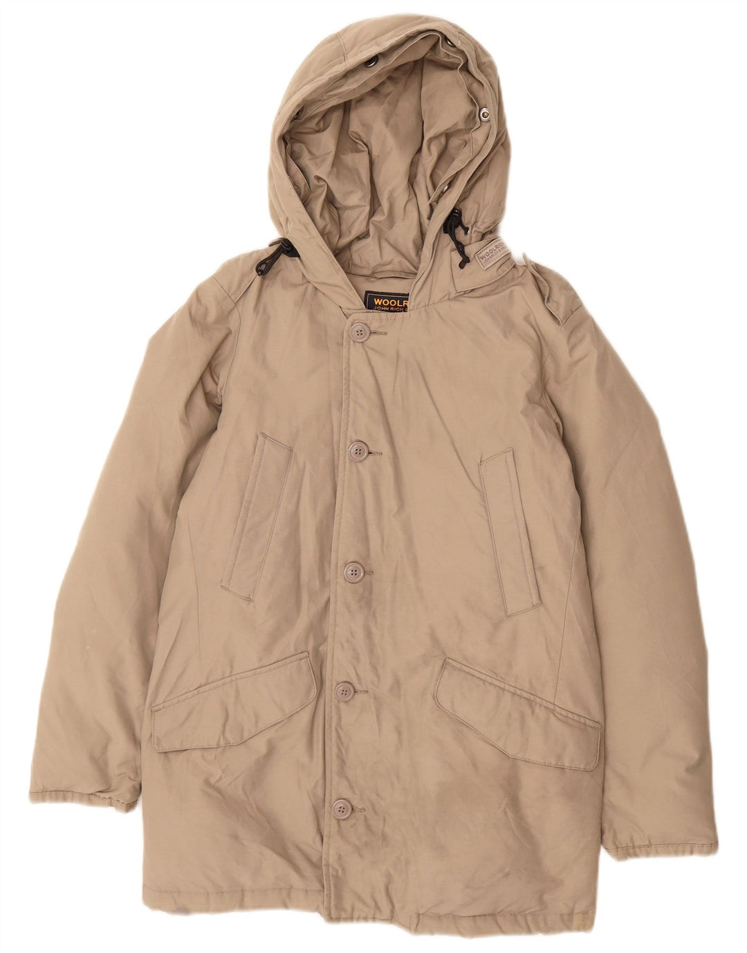 Утепленная куртка Woolrich для мальчиков с капюшоном, 9–10 лет, серый нейлон