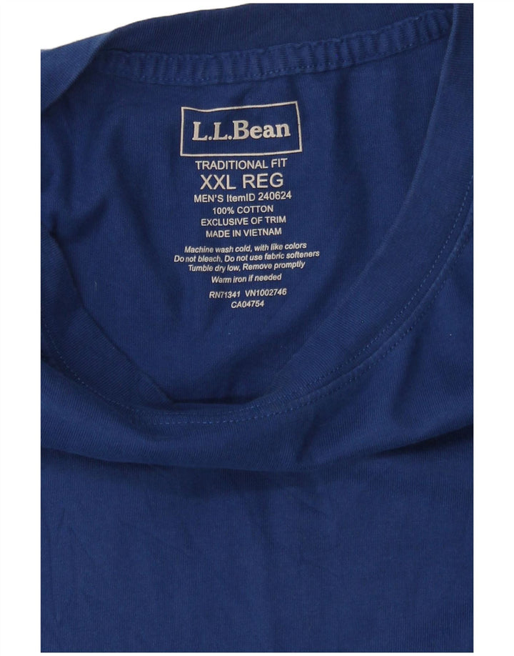 Мужская футболка традиционного кроя L.L.BEAN, топ 2XL, синий хлопок