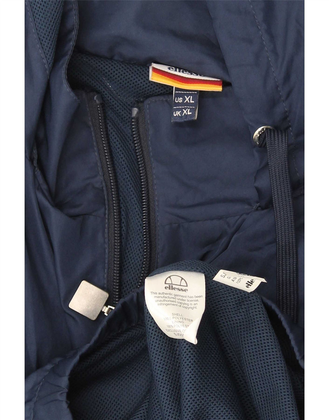 Мужская дождевик Ellesse с капюшоном UK 42 XL Синий Полиэстер с цветными блоками
