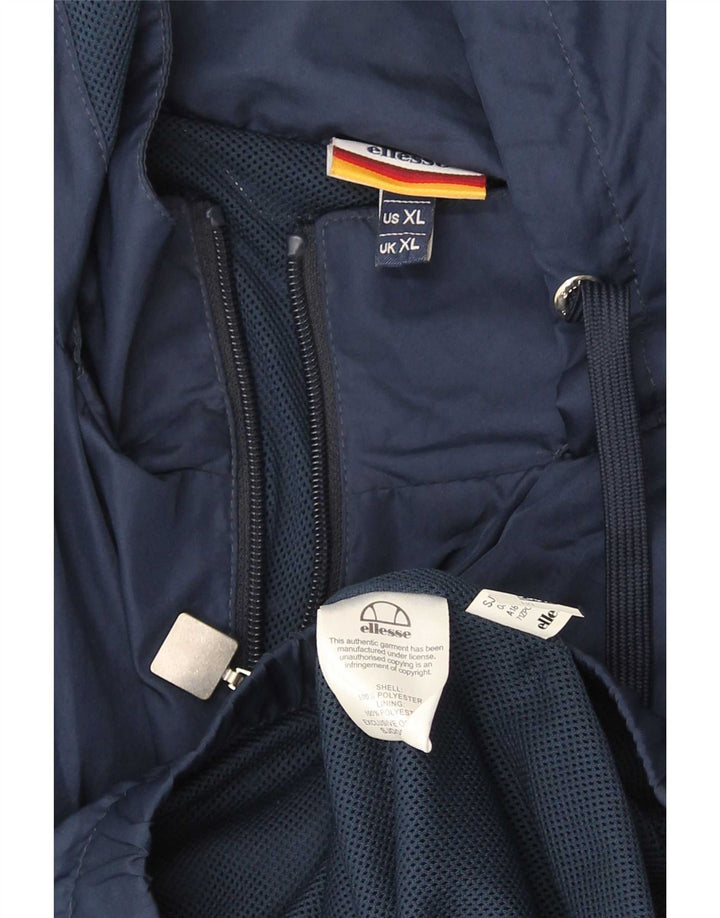 Мужская дождевик Ellesse с капюшоном UK 42 XL Синий Полиэстер с цветными блоками