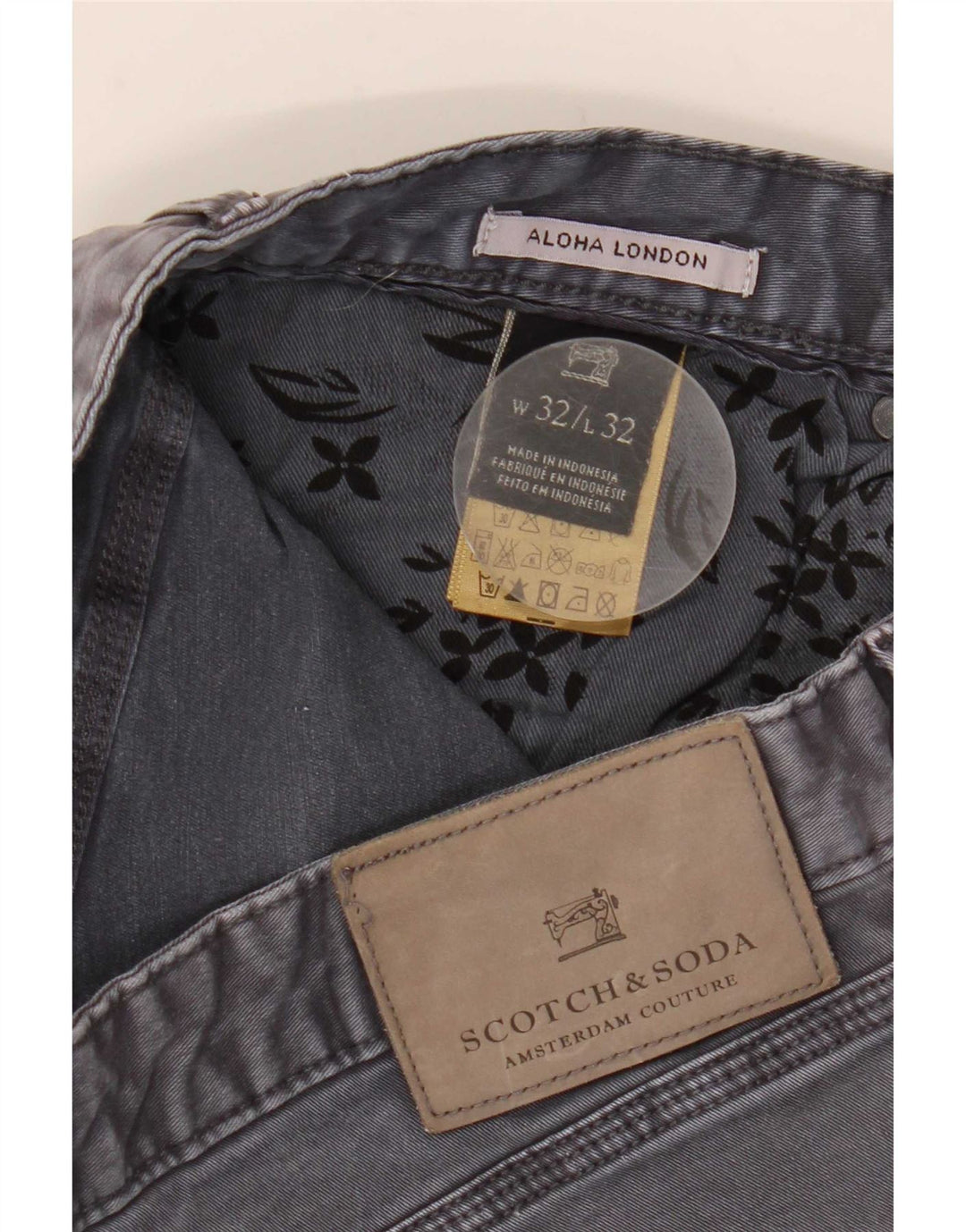 Мужские узкие джинсы Scotch & Soda W32 L32 Серые хлопковые