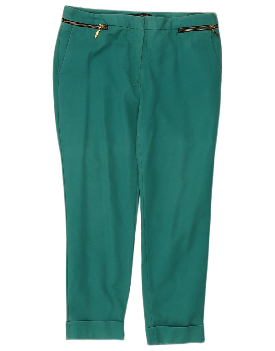 Zara Женские узкие укороченные брюки EU 40 Medium W30 L25 Зеленые