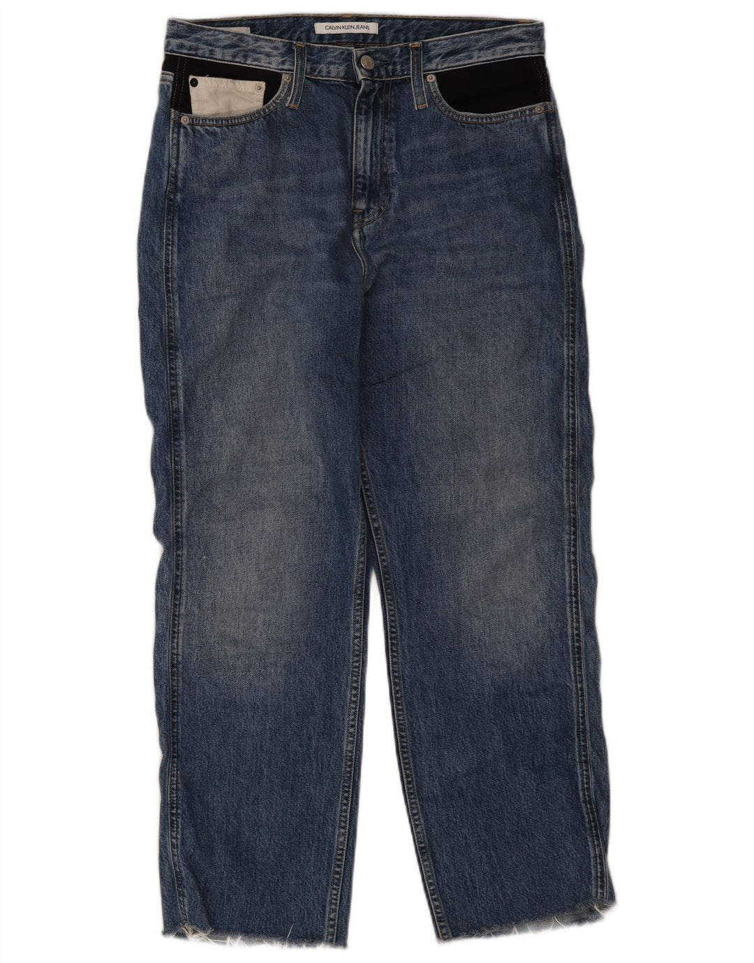 Женские прямые джинсы Calvin Klein W30 L26, синие, хлопок
