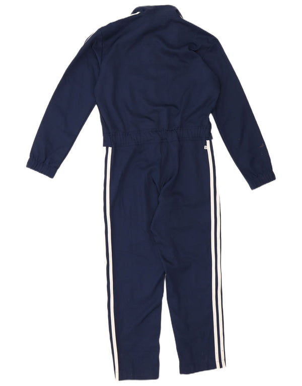 Комбинезон Adidas для девочек 9-10 лет, темно-синий, полиэстер, спортивный