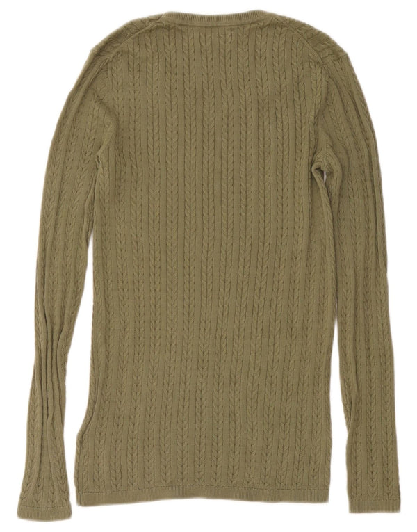 Женский джемпер с вырезом «лодочка» TOMMY HILFIGER UK 10, маленький зеленый хлопковый