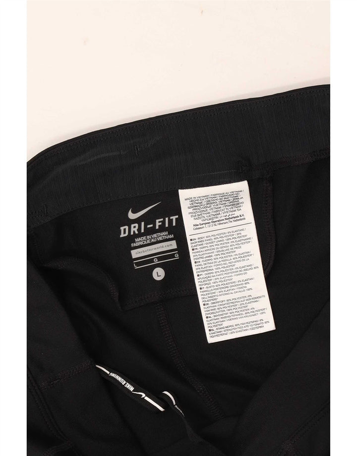 Женские леггинсы-капри Nike Dri Fit UK 14, большой черный полиэстер