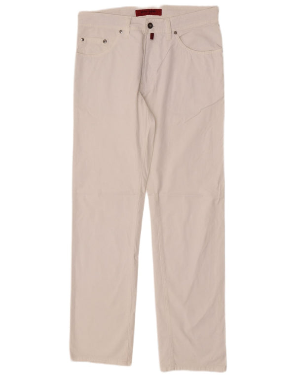 Мужские прямые повседневные брюки Pierre Cardin W32 L32, белый хлопок