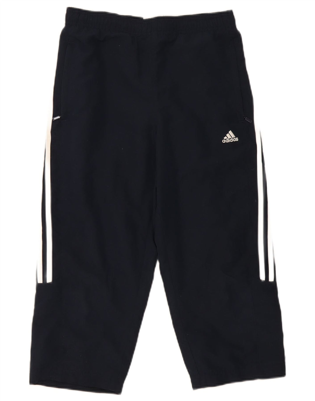 Женские спортивные брюки-капри Adidas UK 10, маленькие темно-синие, полиэстер