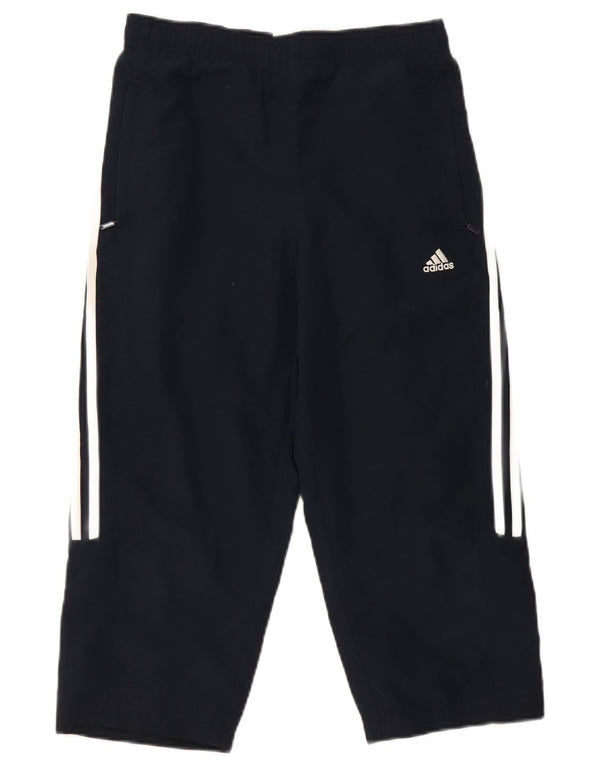 Женские спортивные брюки-капри Adidas UK 10, маленькие темно-синие, полиэстер